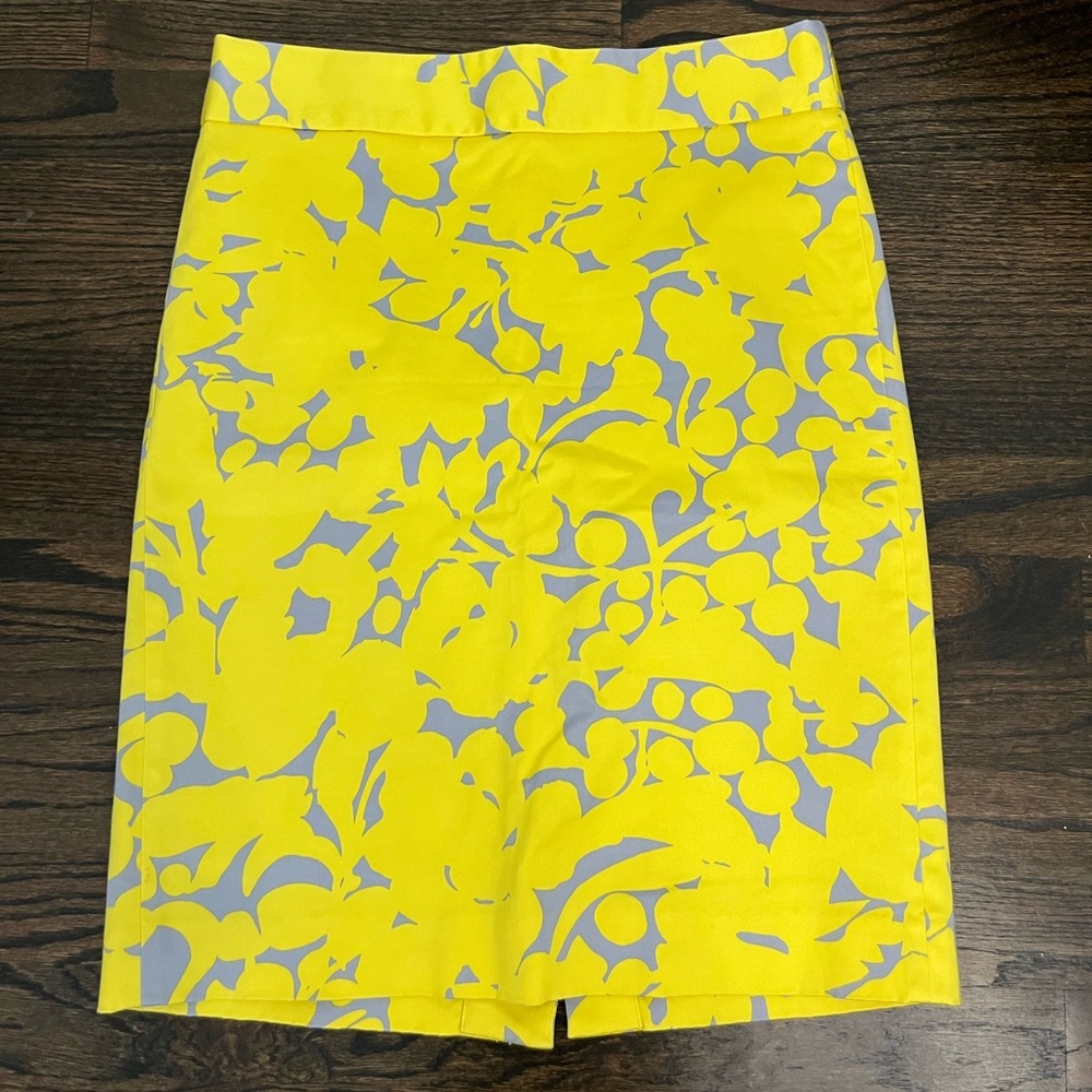 Jcrew yellow pencil skirt